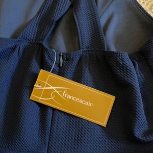 Blue dress with embellished neck